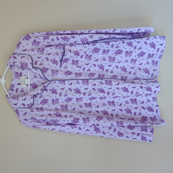 Lati Fashions Floral Piping Two Piece Pajama Set XXL Purple - Picture 3 of 16